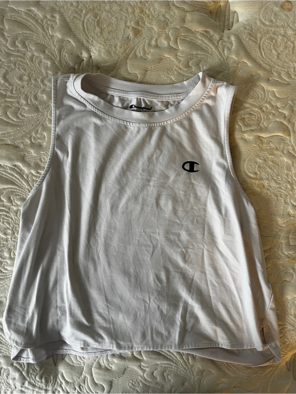 Champion White Logo Muscle Tank Top